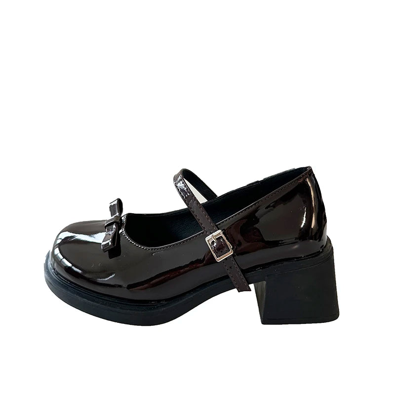 LBSFY -Women Loafers Retro Brown Mary Jane Shoes Women Pu Leather Thick Heels Lolita Shoes Woman Uniform Pumps Ankle Buckle Shoes