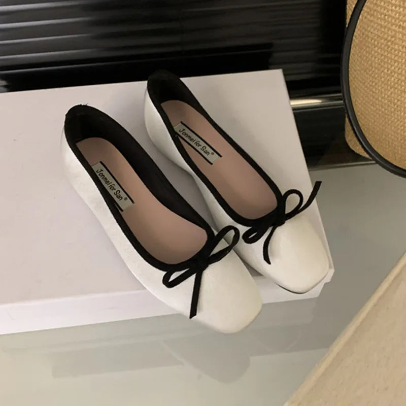 LBSFY -New Brand Women Flats Round Toe Shallow Slip On Ladies Casual Ballet Shoes Soft Leather Eelgant Dress Shoes Mujer