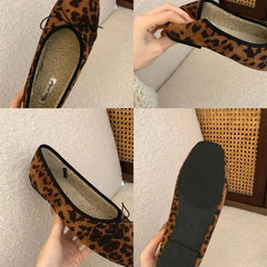 LBSFY  -   Slip on Women Fur Flats Fashion Elegant Butterfly-knot Autumn Furry Shoes Classics Ladies Comfort Soft Sole Mary Jane S