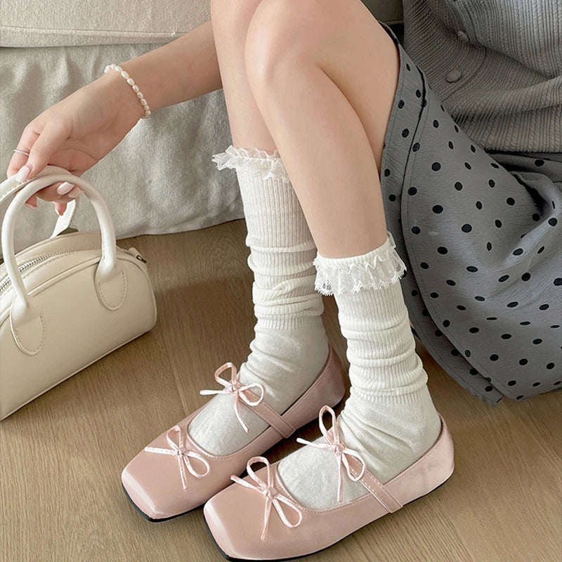 LBSFY  Spring Butterfly-knot Women Mary Jane Shoes Comfort Soft Sole Flats Ladies Casual Dress Ballerina Footwear