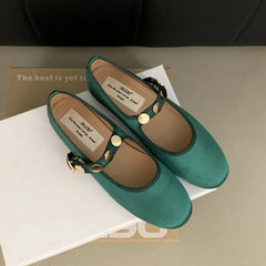 LBSFY  -  2024 Autumn Women Flats Fashion Shallow Ladies Mary Jane Shoes Square Toe Soft Flat Heel Outdoor Casual Ballerina Shoes