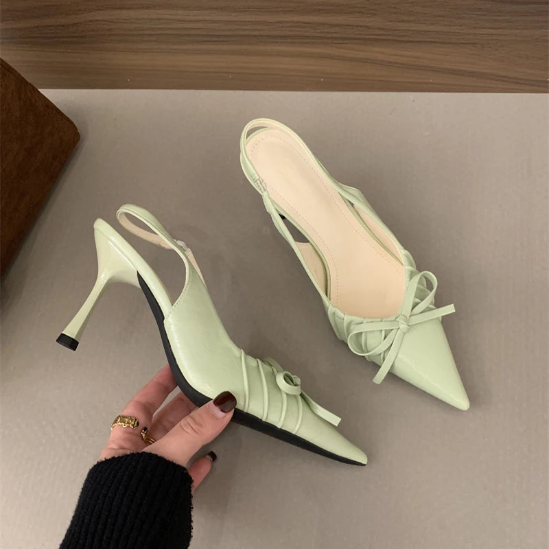 LBSFY  Summer Women's High Heel Sandals Fashion Candy Color Cover Toe Shoes Ladies Eelgant Slip On Party Shoes