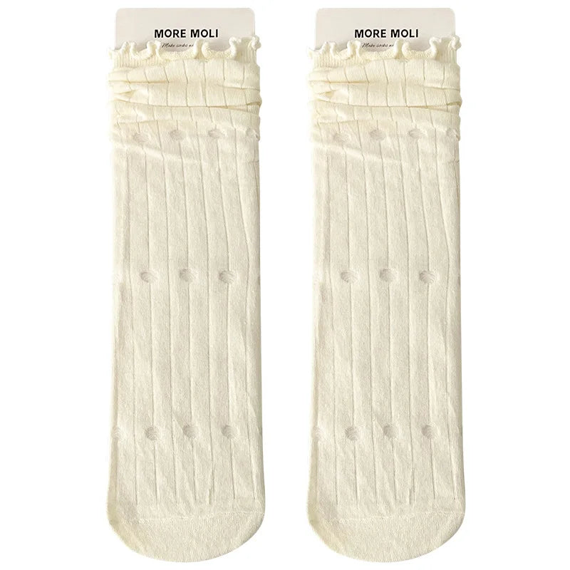 Lbsfy Women's Socks Jk Harajuku White Black Spring Summer Cotton Fashion Korean Style Simple Ins Mid-tube Breathable Comfortable Socks
