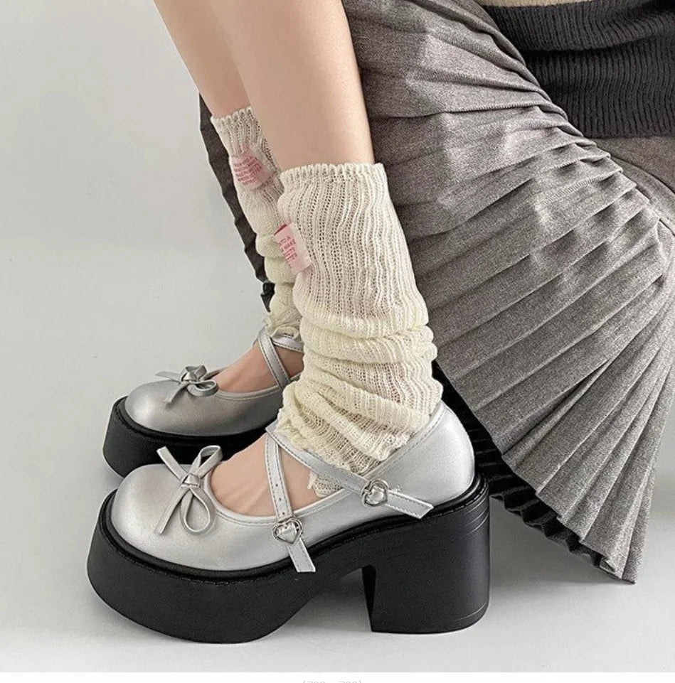 LBSFY -Lolita Shoes Women Japanese Style Mary Jane Shoes Women Vintage Shallow High Heels Chunky Platform Shoes Cosplay Female Sandals