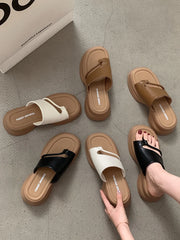 LBSFY  -  Women's shoes, slippers, worn externally. 2024Summer New Retro Comfortable Thick Sole Toe Sandals