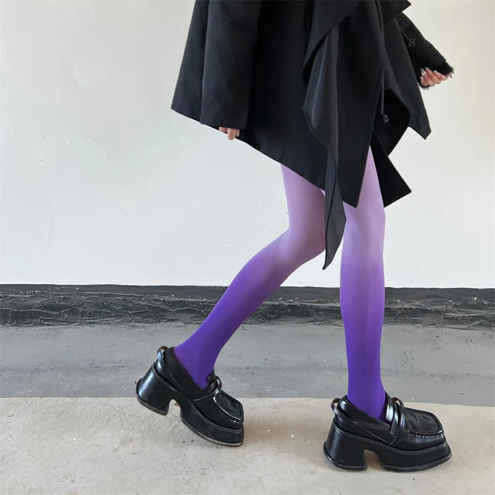 Lbsfy 80D Lolita Gradient Women Sexy Anime Stockings Cute Leggings Spring Autumn Snagging Resistance Colored Pantyhose for Girl Tights
