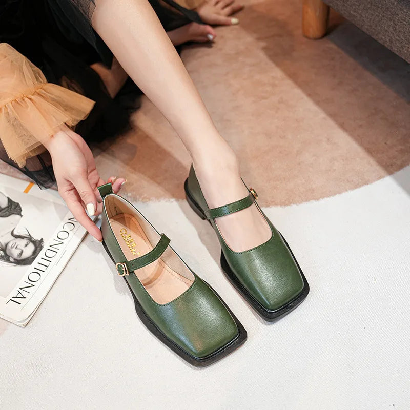 LBSFY  -  Spring and Autumn Women's Pumps Leather Shoes Ladies Casual Shoes Fashion Flat Loafers British Style Office and Banquet Loafers
