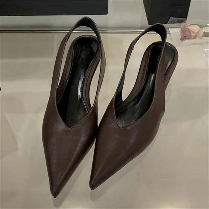LBSFY -Street Style Pumps Women Pointed Toe Wedges Heels Elegant Slingbacks Party Slingback Mules Shoes Zapatos De Mujer