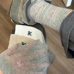 Lbsfy Lolita Sweet Lace Pink Bow Long Socks Women Girls Summer Hollow Out Sock Casual Crew Loose Sox Mid-tube Stockings Streetwears