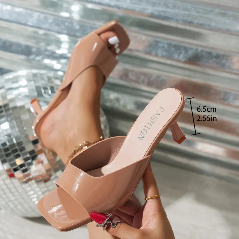 LBSFY -Elegant Women High Heel Sandals Summer New Fashion Square Toe Open Toe Women Elegant Casual Comfortable Black High Heel Sandals