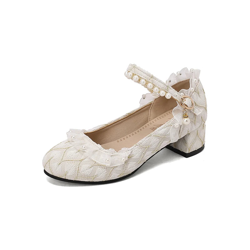 LBSFY  -  Size 33-43 Lolita Women's Shoes Chunky Heel 4cm Heel Low Heel Shoes Women