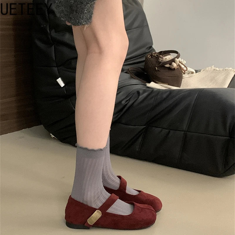 LBSFY  Leopard Print Women Mary Jane Shoes Fashion Shallow Slip On Shoes Ladies Casual Soft Sole Grandma's Flats Shoes