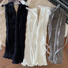 Lbsfy Korean Sweet Kids Lace Leg Warmers Knitted Foot Cover Children Girls Lolita Style Solid Autumn Winter Elastic Tube Socks