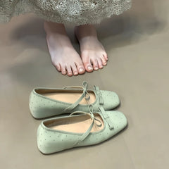 LBSFY -Women's Bow-Tie Flat Mary Jane Shoes, Hot Sweet Dot Shoes, Streetwear 2025 Korean Style
