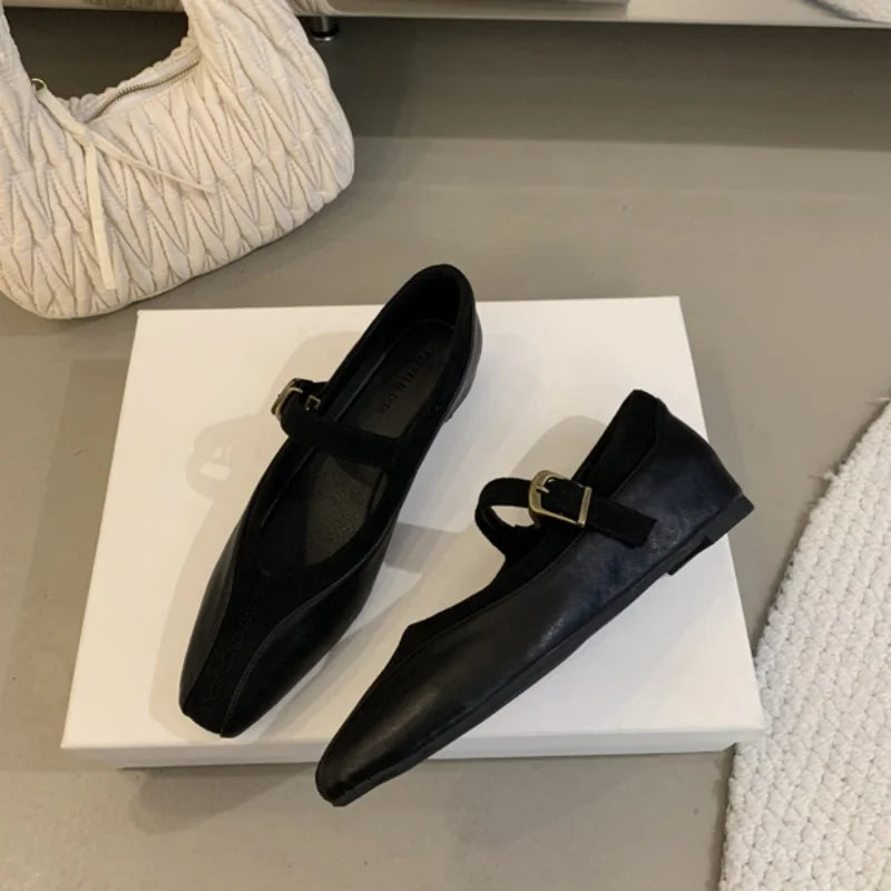 LBSFY  -  Autumn Women Flat Shoes Fashion Round Toe Shallow Ladies Dress Mary Jane Shoes Soft Flat Heel Casual Ballerinas Shoes