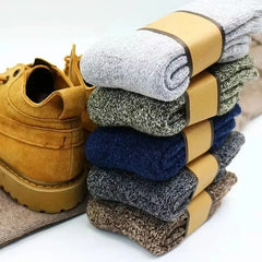 Lbsfy Winter Merino Wool Socks for Men Super Thick Warm High Quality Harajuku Retro Snow Casual Antifreeze Cashmere Socks Men 3 Pair