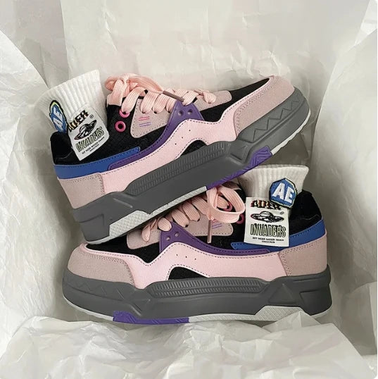 LBSFY  -  Fashion Summer Women Sneakers All-match Mixed Color Men Running Sports Shoes Platform Rock Casual Ladies Breathable Shoes