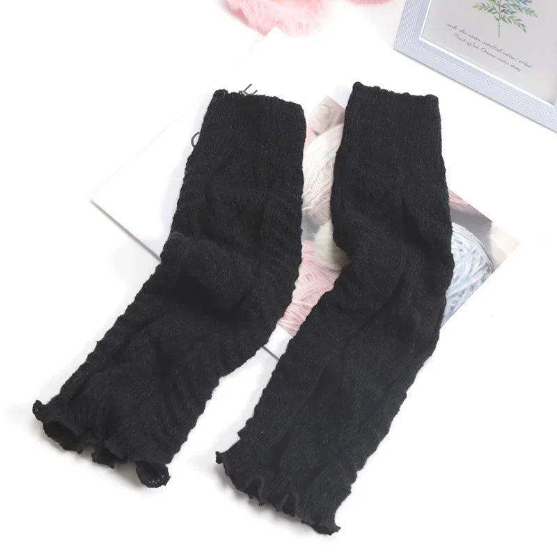 Lbsfy New Spring Japanese Style Lolita Warm Leg Thin Knitted Socks Girl Foot Covers Leg Warmers for Women Knee Warmers JK Socks