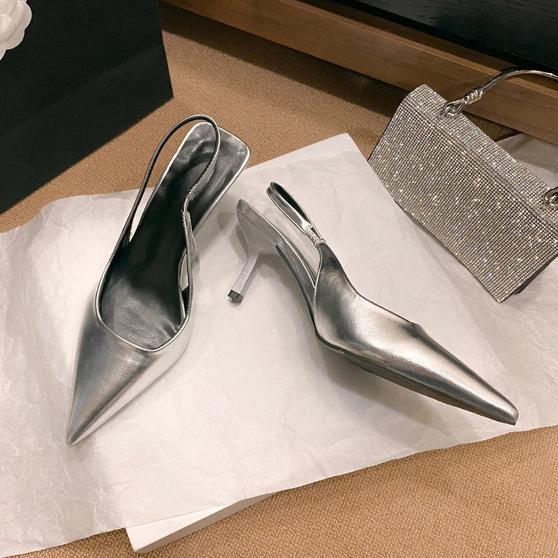 LBSFY -New Fashion Slip-on Women's High Heels Summer Solid Office and Career Sexy Pointed Toe Heeled Sandals Women High Heel Pumps
