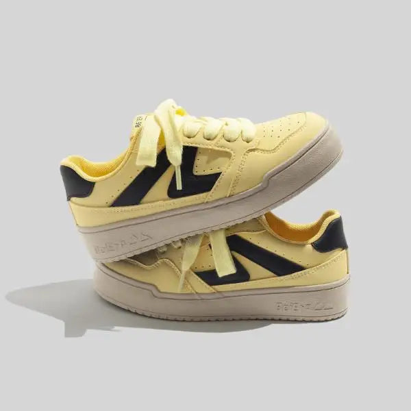 LBSFY  -  Retro Woman Shoes Tennis Female All-Match Round Toe Mixed Colors Flats Casual Sneaker Breathable Comfortable New Dress Rubber PU