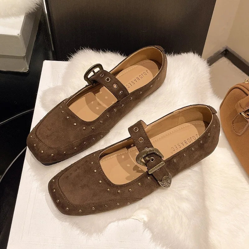 LBSFY -New Style Fashion Women's Elegant Retro Mary Jane Women's Casual Flat Shoes Soft Comfortable Ballet Shoes Women Zapatos Mujer