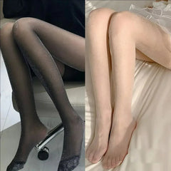 Lbsfy Shiny Silk Pantyhose Transparent Tights for Women Underwear Glitter Bright Hosiery Ladies Slim Thigh High Panty Stockings