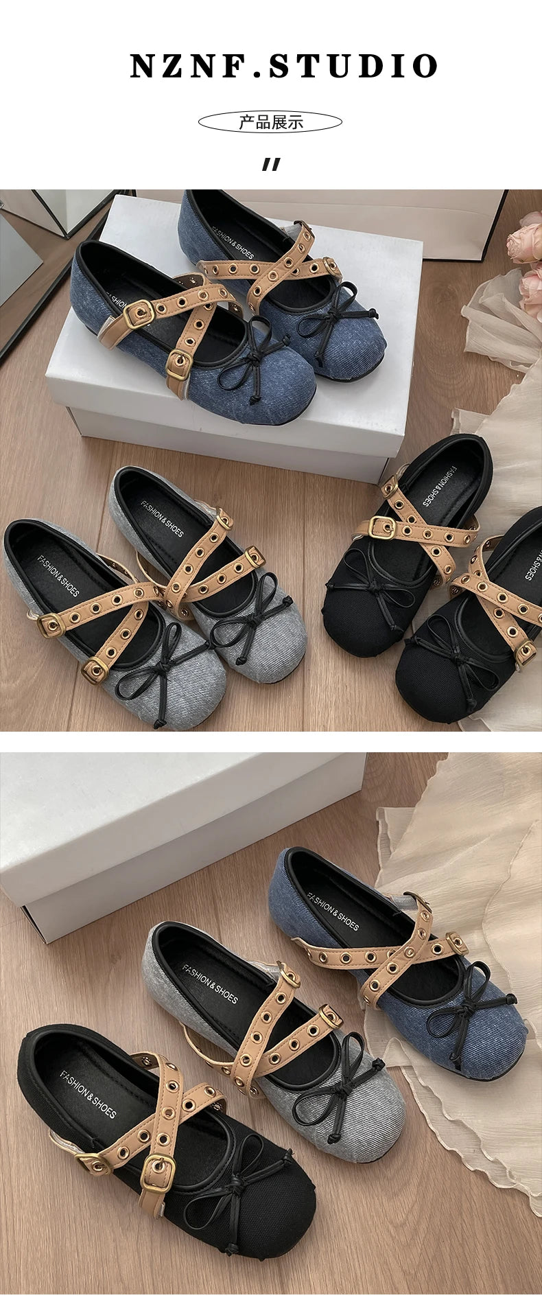 LBSFY -Autumn Design Butterfly-knot Women Ballet Style Flats Concise Shallow Shoes Ladies Outdoor Comfort Mary Jane Shoes