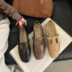 LBSFY -New Style Fashion Women's Flat Loafers Shoes Casual Sneakers Shallow Mary Jane Shoes Sandals Walking Leather Zapatos De Mujer