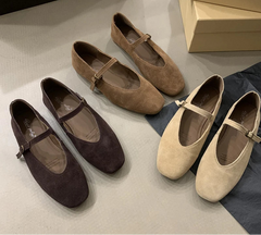 LBSFY -2025 Autumn Fashion Flat Ballet Shoes Women Shallow Ballet Leather Round Toe Female Ballerina Soft Moccasin Mary Janes Shoes