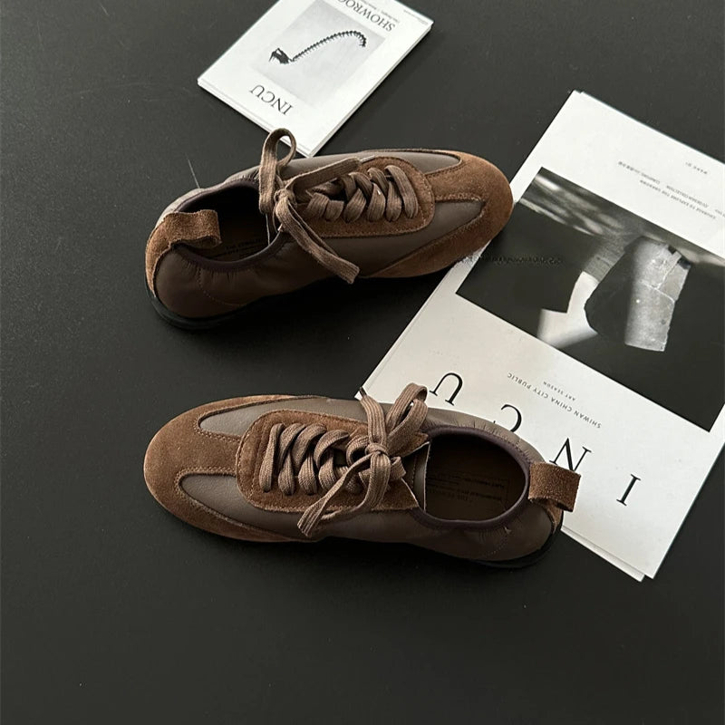 LBSFY  -  Women's ballet sneakers 2025 early spring shoes retro moral training flat bottom shoes  ballet training casual shoes