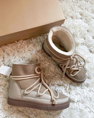 LBSFY  -  Autumn and Winter New Strap Design Western Boots Retro Niche Fur Integrated Strap Height Increasing Thick Soled Boots Trend