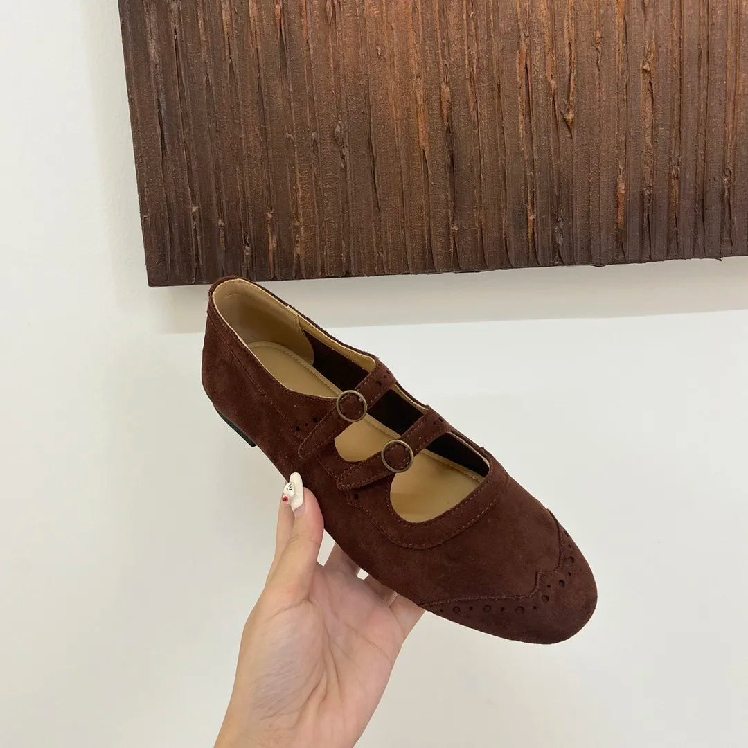 LBSFY -New Mary Janes Flats Shoes Ballet Casual Sneakers Women Sandals Loafers Trend Shallow Dress Suede Comfort Zapatos Mujer