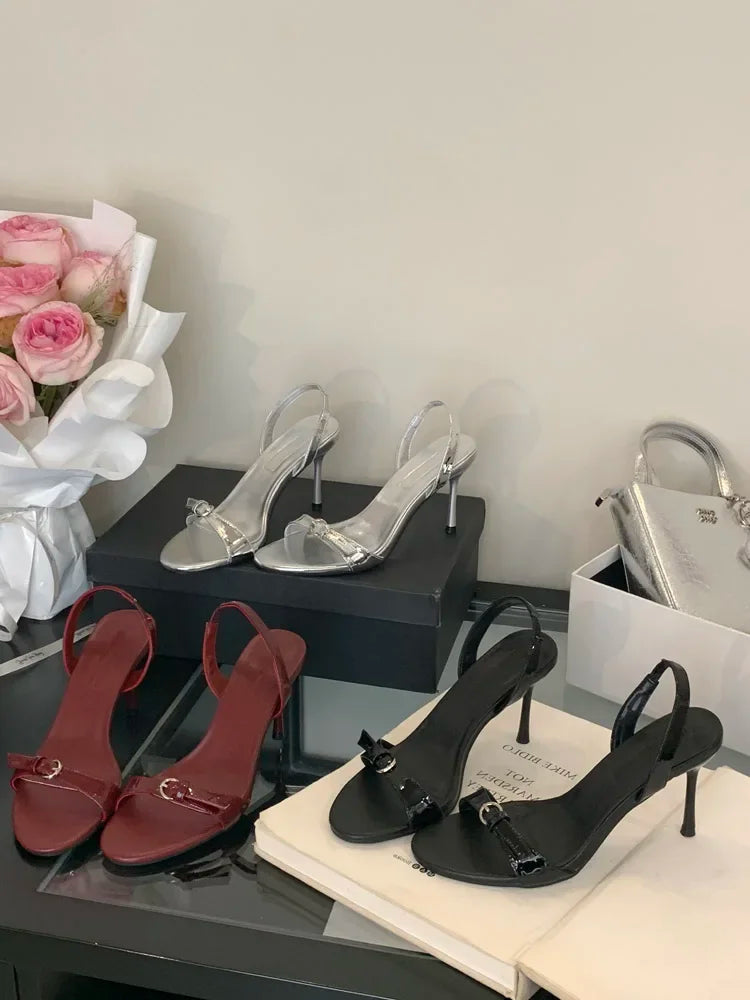 LBSFY -Summer Fashion Narrow Band Open Toe Sandals Thin Low Heel Gladiator Women Party Shoes Zapatos De Mujer