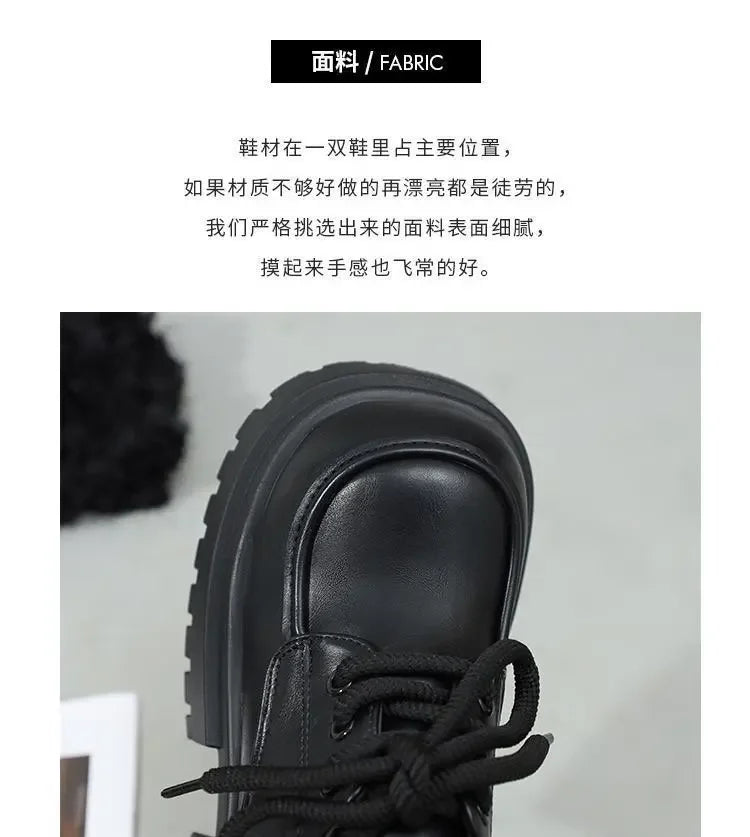 LBSFY -Women's 2025 New Japanese Style Mary Jane Shoes Black Brown Leather Thick Sole Round Toe Comfort Square Heel Lolita Girl's Shoes