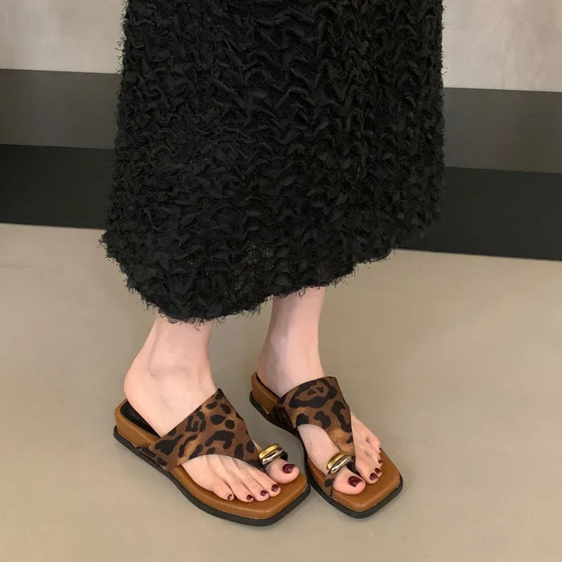 LBSFY -  Summer Women Slipper Ladies Slip On Flip Flop Low Wedge Heel Outdoor Dress Slides Beach Shoes Mujer