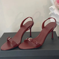 LBSFY -Summer Fashion Narrow Band Open Toe Sandals Thin Low Heel Gladiator Women Party Shoes Zapatos De Mujer