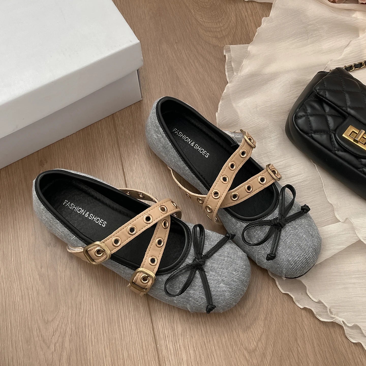 LBSFY -Autumn Design Butterfly-knot Women Ballet Style Flats Concise Shallow Shoes Ladies Outdoor Comfort Mary Jane Shoes