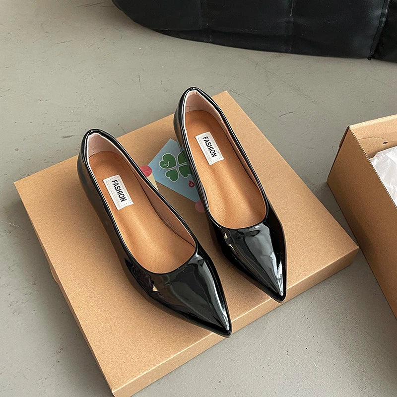 LBSFY  Spring Autumn Pointed Toe Women Mary Jane Shoes Comfort Internal elevation Shoes Ladies Casual Slip On Footwear