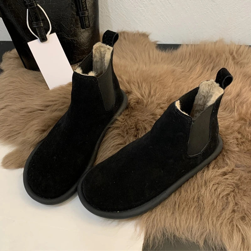 LBSFY  -  2024 flat bottom women's chelsea boots anti-slip snow boots women winter warm shoes female boots large size