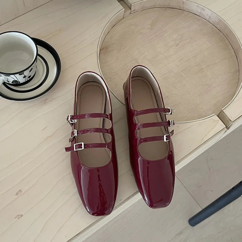 LBSFY  -  Spring New Women Flats Ladies Elegant Flat Mary Jane Shoes Fashion Round Toe Shallow Shoes Outdoor Dress Ballet Shoes M