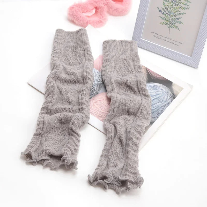 Lbsfy New Spring Japanese Style Lolita Warm Leg Thin Knitted Socks Girl Foot Covers Leg Warmers for Women Knee Warmers JK Socks