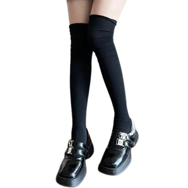Lbsfy 1/3pairs Autumn Long Tube Socks Thermal Warm Stocking Female Trendy Casual Thigh High Striped Leggings Trendy Over The Knee Sock