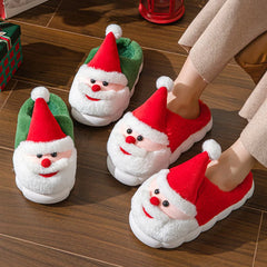 LBSFY  -  New 2024 Winter Christmas Slippers Santa Claus Fluffy Slippers Soft Warm Plush Cushion Slides Men Women Home Cotton Slippers