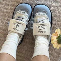 LBSFY -Cute Doughnut Shaped Women's Sneakers Retro Style Versatile Student Sports Casual Board Shoes Comfortable Polyurethane Insoles