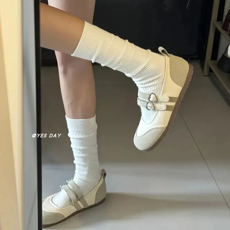 LBSFY -2025 Spring Soft PUMary Jane Shoes Elegant Versatile Dress Pumps for Women Wear Casual Chic Footwear Soft Texture Footwear