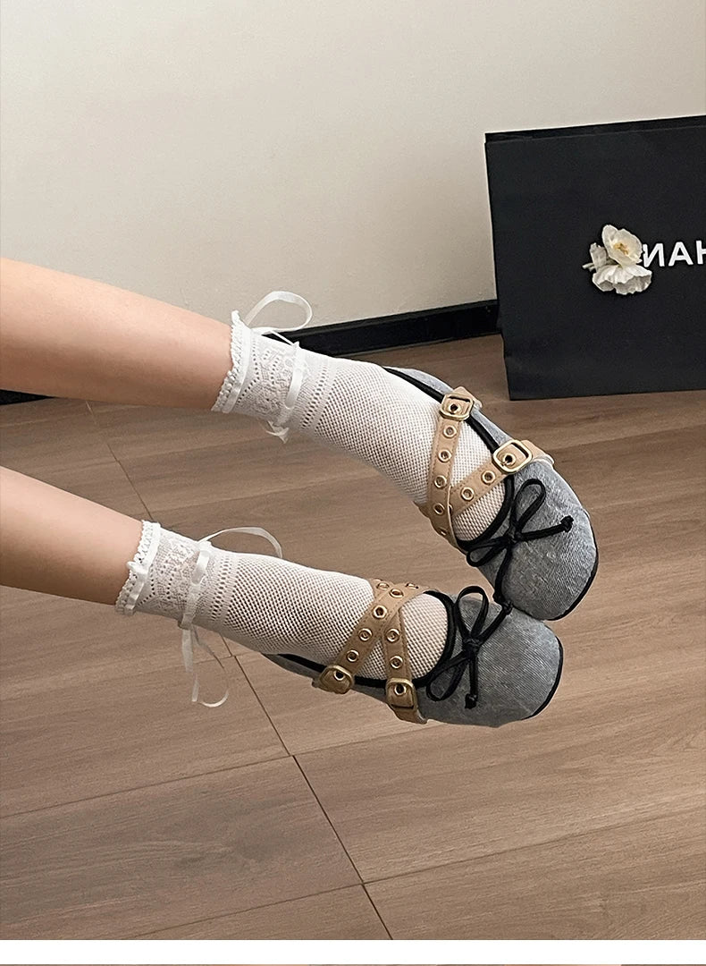 LBSFY -Autumn Design Butterfly-knot Women Ballet Style Flats Concise Shallow Shoes Ladies Outdoor Comfort Mary Jane Shoes