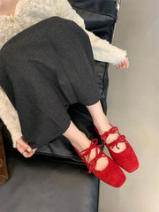 LBSFY  -  Women Ballet Flats Red 2025 New Summer Mary Janes Zapatos de Mujer Ballerina Shoes