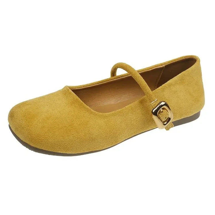 LBSFY -French Mary Jane Flat Shoes Women's Spring New Gentle Elegant Match Skirts Fashion Sweet Lady Low Heel Soft PU Leather