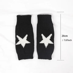 Lbsfy Knitted Half Finger Gloves Women's Warm Soft Winter Mittens for Girl Guantes Y2K Sleeve Girls Lolita Goth Fingerless Gloves