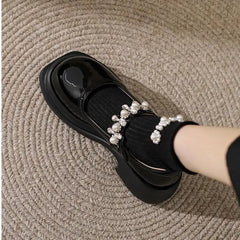 LBSFY  -  Size 33-43 Thick Bottom Mary Jane Patent Leather Shoes Women 5cm Low Heels Shoes